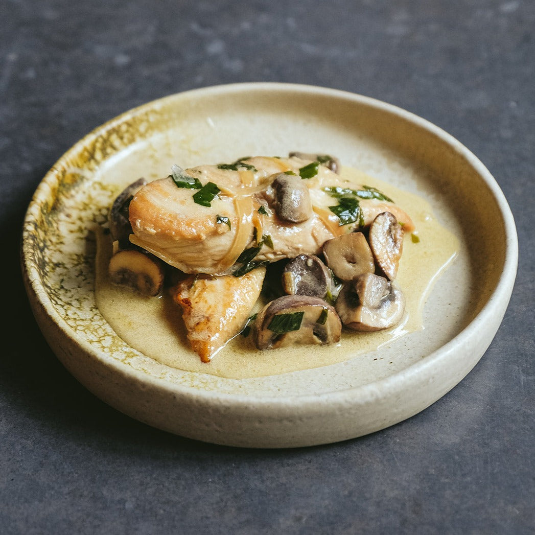 Organic Chicken in Cream of Wild Mushroom